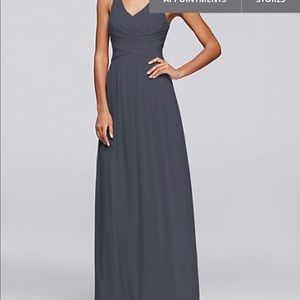 David’s bridal bridesmaid mesh cross cross dress